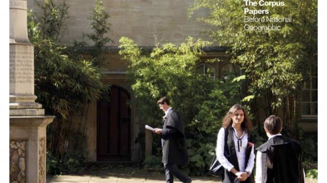 Students in the court yard of Corpus College